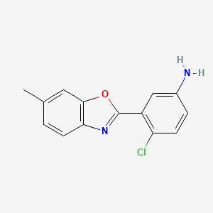 molecular formula C14H11ClN2O B3024643 4-Chloro-3-(6-methyl-1,3-benzoxazol-2-yl)aniline CAS No. 293737-71-0
