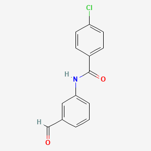 molecular formula C14H10ClNO2 B3024644 4-chloro-N-(3-formylphenyl)benzamide CAS No. 721409-05-8