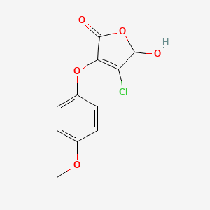 molecular formula C11H9ClO5 B3024709 4-Chloro-5-hydroxy-3-(4-methoxyphenoxy)-2(5H)-furanone CAS No. 42190-28-3