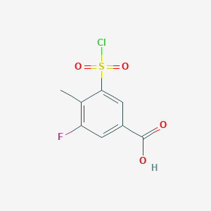 molecular formula C8H6ClFO4S B3024835 3-(Chlorosulfonyl)-5-fluoro-4-methylbenzoic acid CAS No. 926264-75-7