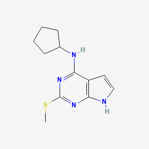molecular formula C12H16N4S B3024932 N-cyclopentyl-2-methylsulfanyl-7H-pyrrolo[2,3-d]pyrimidin-4-amine CAS No. 54532-49-9