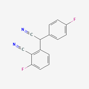 molecular formula C15H8F2N2 B3025005 2-[Cyano(4-fluorophenyl)methyl]-6-fluorobenzenecarbonitrile CAS No. 303150-37-0