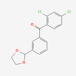 B3025013 2,4-Dichloro-3'-(1,3-dioxolan-2-YL)benzophenone CAS No. 898759-52-9