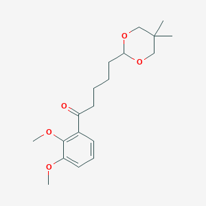 molecular formula C19H28O5 B3025019 2',3'-Dimethoxy-5-(5,5-dimethyl-1,3-dioxan-2-YL)valerophenone CAS No. 898756-03-1