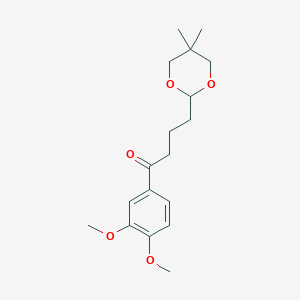molecular formula C18H26O5 B3025021 3',4'-Dimethoxy-4-(5,5-dimethyl-1,3-dioxan-2-YL)butyrophenone CAS No. 898756-16-6