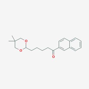 molecular formula C21H26O3 B3025022 5-(5,5-Dimethyl-1,3-dioxan-2-YL)-2'-valeronaphthone CAS No. 898756-41-7