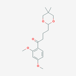 molecular formula C18H26O5 B3025055 2',4'-Dimethoxy-4-(5,5-dimethyl-1,3-dioxan-2-YL)butyrophenone CAS No. 898756-06-4
