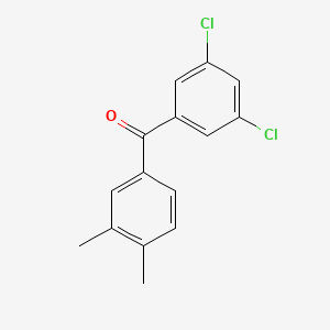 molecular formula C15H12Cl2O B3025062 3,5-Dichloro-3',4'-dimethylbenzophenone CAS No. 951884-27-8