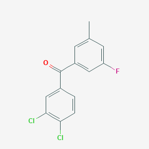 molecular formula C14H9Cl2FO B3025073 3,4-Dichloro-3'-fluoro-5'-methylbenzophenone CAS No. 951886-99-0