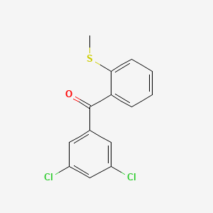 molecular formula C14H10Cl2OS B3025079 3,5-Dichloro-2'-(thiomethyl)benzophenone CAS No. 951888-30-5
