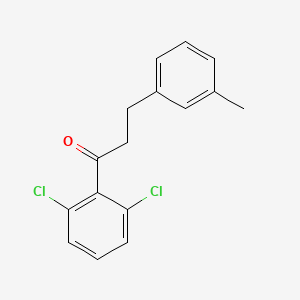 molecular formula C16H14Cl2O B3025094 2',6'-Dichloro-3-(3-methylphenyl)propiophenone CAS No. 898768-27-9