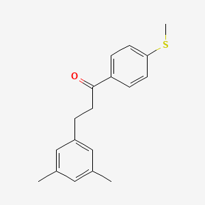 B3025133 3-(3,5-Dimethylphenyl)-4'-thiomethylpropiophenone CAS No. 898780-44-4