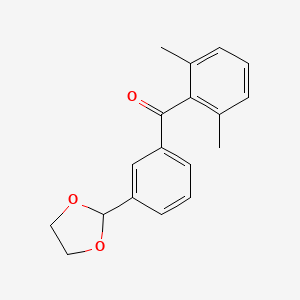 molecular formula C18H18O3 B3025143 2,6-Dimethyl-3'-(1,3-dioxolan-2-YL)benzophenone CAS No. 898779-39-0
