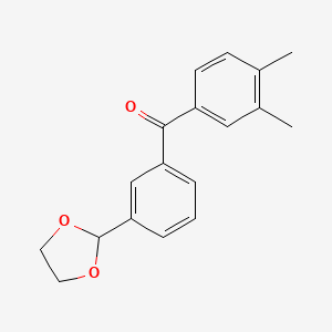 3,4-Dimethyl-3'-(1,3-dioxolan-2-YL)benzophenone