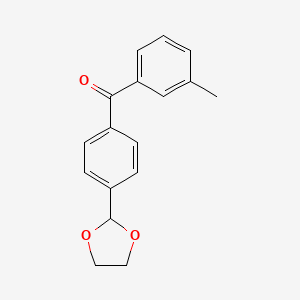 B3025146 4'-(1,3-Dioxolan-2-YL)-3-methylbenzophenone CAS No. 898759-82-5