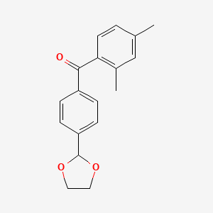 molecular formula C18H18O3 B3025148 2,4-Dimethyl-4'-(1,3-dioxolan-2-YL)benzophenone CAS No. 898760-19-5