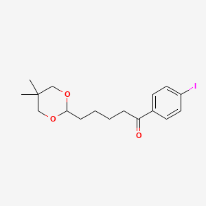 molecular formula C17H23IO3 B3025163 5-(5,5-Dimethyl-1,3-dioxan-2-YL)-4'-iodovalerophenone CAS No. 898785-64-3