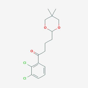 molecular formula C16H20Cl2O3 B3025178 2',3'-Dichloro-4-(5,5-dimethyl-1,3-dioxan-2-YL)butyrophenone CAS No. 898756-83-7