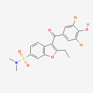 3-(3,5-Dibromo-4-hydroxy-benzoyl)-2-ethyl-benzofuran-6-sulfonic acid dimethylamide