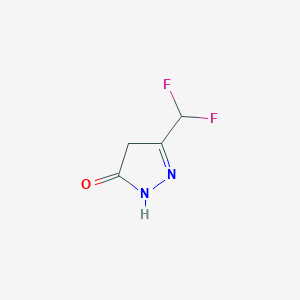 molecular formula C4H4F2N2O B3025199 3-(difluoromethyl)-4,5-dihydro-1H-pyrazol-5-one CAS No. 1339647-15-2