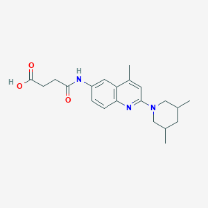 molecular formula C21H27N3O3 B3025262 4-{[2-(3,5-Dimethylpiperidin-1-YL)-4-methyl-quinolin-6-YL]amino}-4-oxobutanoic acid CAS No. 685524-64-5