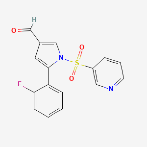 molecular formula C16H11FN2O3S B3025315 5-(2-Fluorophenyl)-1-(pyridin-3-ylsulfonyl)-1H-pyrrole-3-carbaldehyde CAS No. 881677-11-8