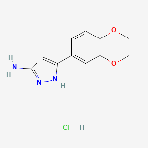 3-(2,3-Dihydrobenzo[b][1,4]dioxin-6-yl)-1H-pyrazol-5-amine hydrochloride
