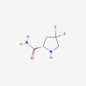 molecular formula C5H8F2N2O B3025452 (S)-4,4-二氟吡咯烷-2-甲酰胺 CAS No. 719267-96-6