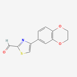 molecular formula C12H9NO3S B3025498 4-(2,3-Dihydro-1,4-benzodioxin-6-yl)-1,3-thiazole-2-carbaldehyde CAS No. 383144-16-9