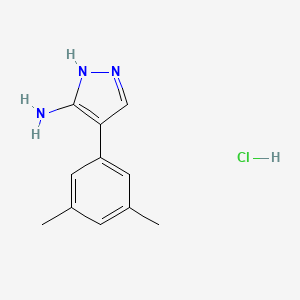 molecular formula C11H14ClN3 B3025510 4-(3,5-Dimethylphenyl)-1H-pyrazol-3-amine hydrochloride CAS No. 1177359-90-8