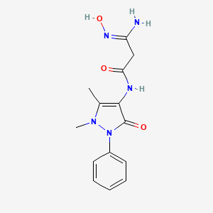 B3025550 N-(1,5-Dimethyl-3-oxo-2-phenyl-2,3-dihydro-1H-pyrazol-4-yl)-2-(N-hydroxycarbamimidoyl)-acetamide CAS No. 92441-07-1