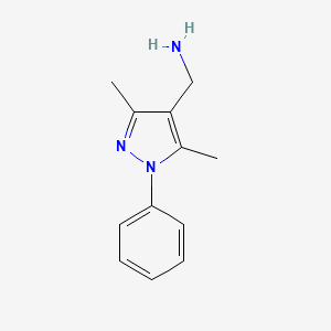 molecular formula C12H15N3 B3025627 (3,5-dimethyl-1-phenyl-1H-pyrazol-4-yl)methylamine CAS No. 400877-11-4