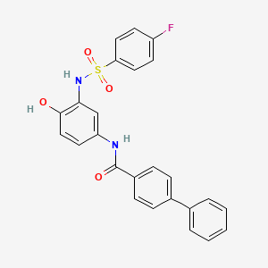 molecular formula C25H19FN2O4S B3025650 N-[3-[(4-氟苯基)磺酰氨基]-4-羟基苯基]-4-苯基苯甲酰胺 CAS No. 2249435-90-1