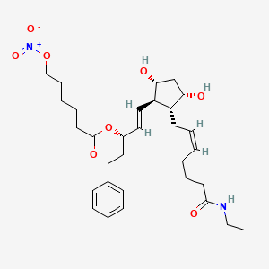 6-(nitrooxy)-hexanoic acid, (1S,2E)-3-[(1R,2R,3S,5R)-2-[(2Z)-7-(ethylamino)-7-oxo-2-hepten-1-yl]-3,5-dihydroxycyclopentyl]-1-(2-phenylethyl)-2-propen-1-yl ester