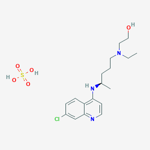molecular formula C18H28ClN3O5S B3025682 2-[[(4R)-4-[(7-chloro-4-quinolinyl)amino]pentyl]ethylamino]-ethanol, monosulfate CAS No. 2488706-20-1