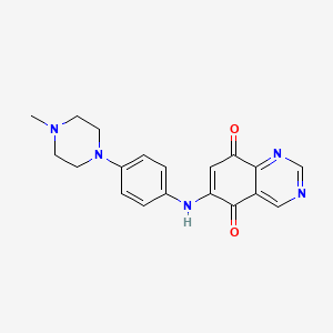 molecular formula C19H19N5O2 B3025687 6-[[4-(4-Methyl-1-piperazinyl)phenyl]amino]-5,8-quinazolinedione CAS No. 2132411-21-1