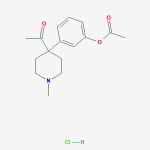 molecular formula C16H22ClNO3 B3025700 1-[4-[3-(Acetyloxy)phenyl]-1-methyl-4-piperidinyl]-ethanone, monohydrochloride CAS No. 878766-13-3