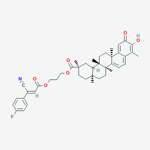 (9beta,13alpha,14beta,20alpha)-3-hydroxy-9,13-dimethyl-2-oxo-24,25,26-trinoroleana-1(10),3,5,7-tetraen-29-oic acid, 3-[[(2Z)-3-cyano-3-(4-fluorophenyl)-1-oxo-2-propen-1-yl]oxy]propyl ester