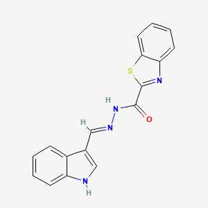 molecular formula C17H12N4OS B3025778 2-benzothiazolecarboxylic acid, (2E)-2-(1H-indol-3-ylmethylene)hydrazide 