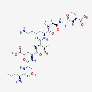 molecular formula C37H65N9O13 B3025824 L-leucyl-L-seryl-L-alpha-glutamyl-L-threonyl-L-lysyl-L-prolyl-L-alanyl-L-valine 