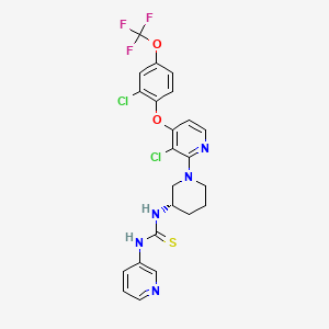 molecular formula C23H20Cl2F3N5O2S B3025864 N-[(3S)-1-[3-chloro-4-[2-chloro-4-(trifluoromethoxy)phenoxy]-2-pyridinyl]-3-piperidinyl]-N'-3-pyridinyl-thiourea 