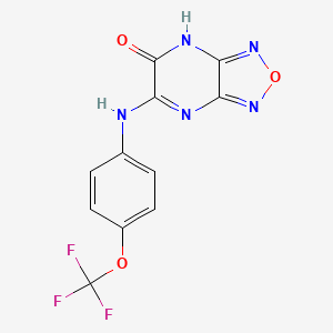 B3025871 6-[[4-(trifluoromethoxy)phenyl]amino]-[1,2,5]oxadiazolo[3,4-b]pyrazin-5(3H)-one CAS No. 2379550-82-8