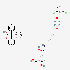 molecular formula C44H49Cl2NO7 B3025887 alpha1R-[[[6-[2-[(2,6-dichlorophenyl)methoxy]ethoxy-d4]hexyl]amino]methyl]-4-hydroxy-1,3-benzenedimethanol, triphenylacetate 
