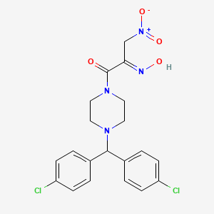 B3025899 (E)-1-(4-(bis(4-chlorophenyl)methyl)piperazin-1-yl)-2-(hydroxyimino)-3-nitropropan-1-one CAS No. 2421119-60-8
