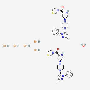 molecular formula C44H67Br5N12O3S2 B3025998 Teneligliptin Hydrobromide Hydrate CAS No. 1572583-29-9
