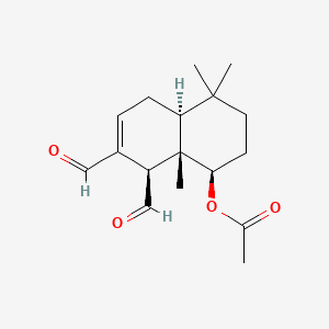 (1R,4aS,8R,8aS)-8-(acetyloxy)-1,4,4a,5,6,7,8,8a-octahydro-5,5,8a-trimethyl-1,2-naphthalenedicarboxaldehyde