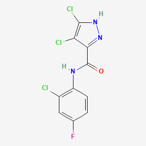 4,5-dichloro-N-(2-chloro-4-fluorophenyl)-1H-pyrazole-3-carboxamide