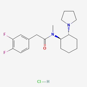 trans-rel-3,4-difluoro-N-methyl-N-[(2-(1-pyrrolidinyl)cyclohexyl]-benzeneacetamide, monohydrochloride