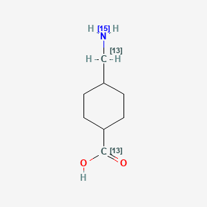B3026083 trans-4-(amino-15N-methyl-13C)-cyclohexanecarboxylic-13C acid CAS No. 1292837-95-6