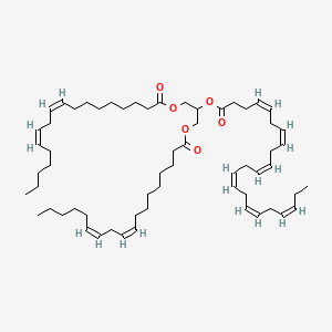 molecular formula C61H98O6 B3026089 4Z,7Z,10Z,13Z,16Z,19Z-docosahexaenoic acid, 2-[[(9Z,12Z)-1-oxo-9,12-octadecadien-1-yl]oxy]-1-[[[(9Z,12Z)-1-oxo-9,12-octadecadien-1-yl]oxy]methyl]ethyl ester CAS No. 157363-75-2